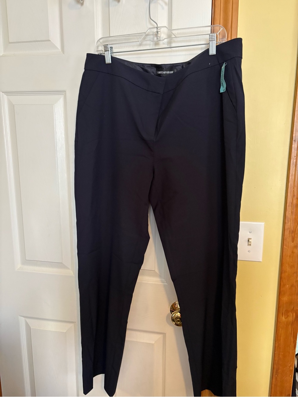 Contemporaine Navy Straight Trousers for Women